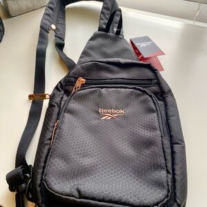 Reebok Black Sling Bag with rose gold